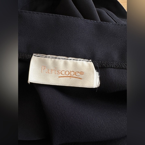Vintage Pariscope Maxi Length Wrap Skirt With Slits - Dark Navy- Size Est. Large - Picture 7 of 8